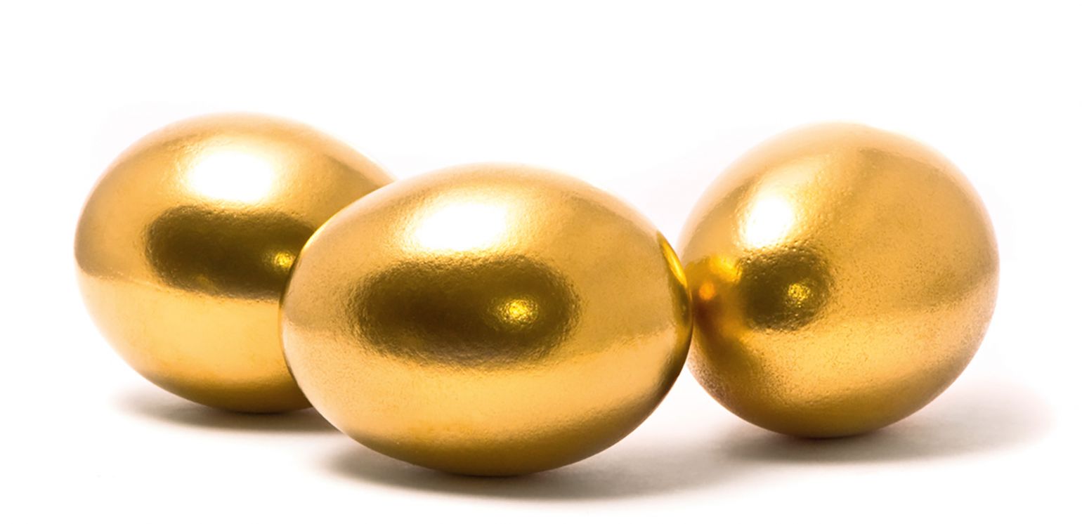 drei goldene Ostereier